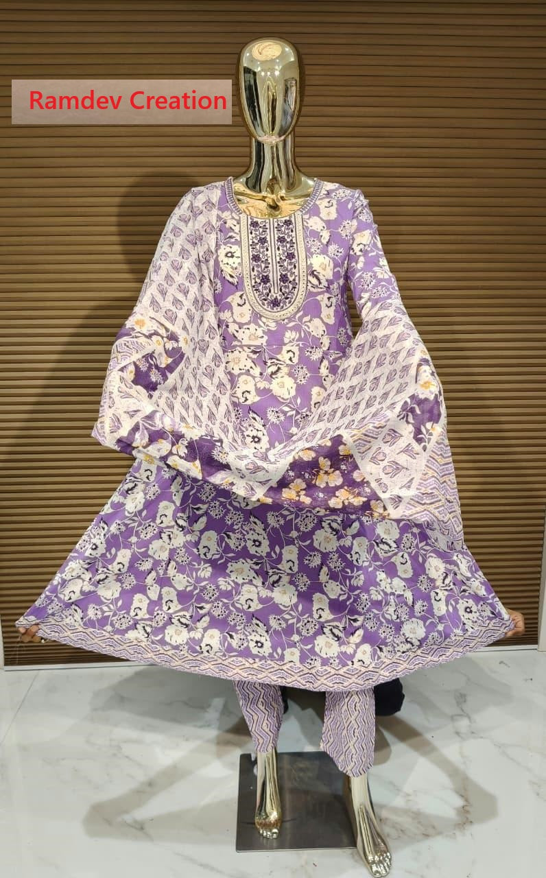 Cotton 010626 Ramdev Creation Readymade Anarkali Suits Wholesaler India
