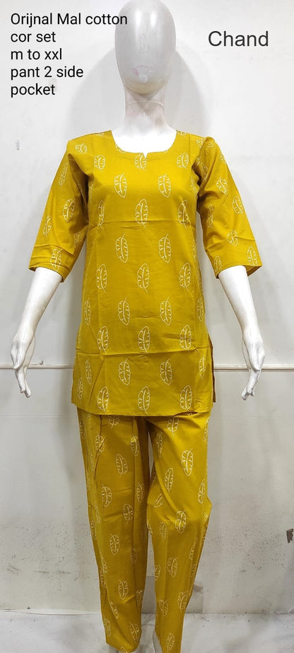 Cotton 0124 Chand Cambric Co Ord Set Wholesaler Gujarat