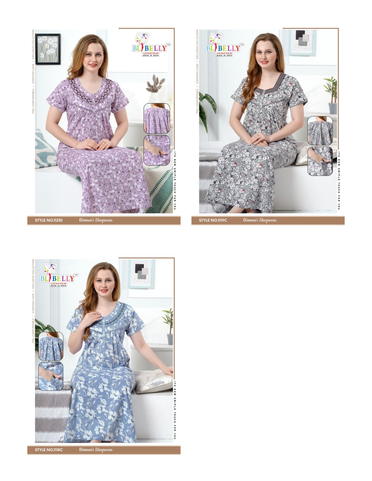 Cotton 031125 Belly Night Gowns Wholesaler Ahmedabad