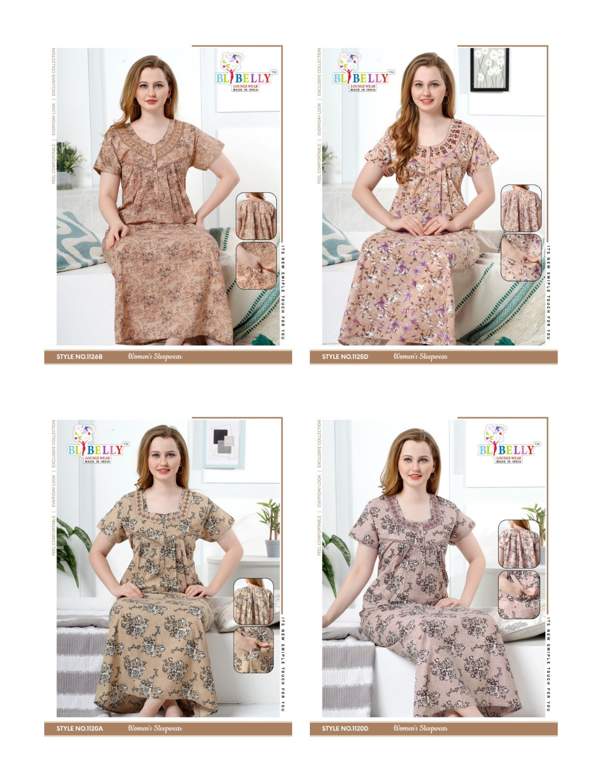 Cotton 031125 Belly Night Gowns Wholesaler Ahmedabad