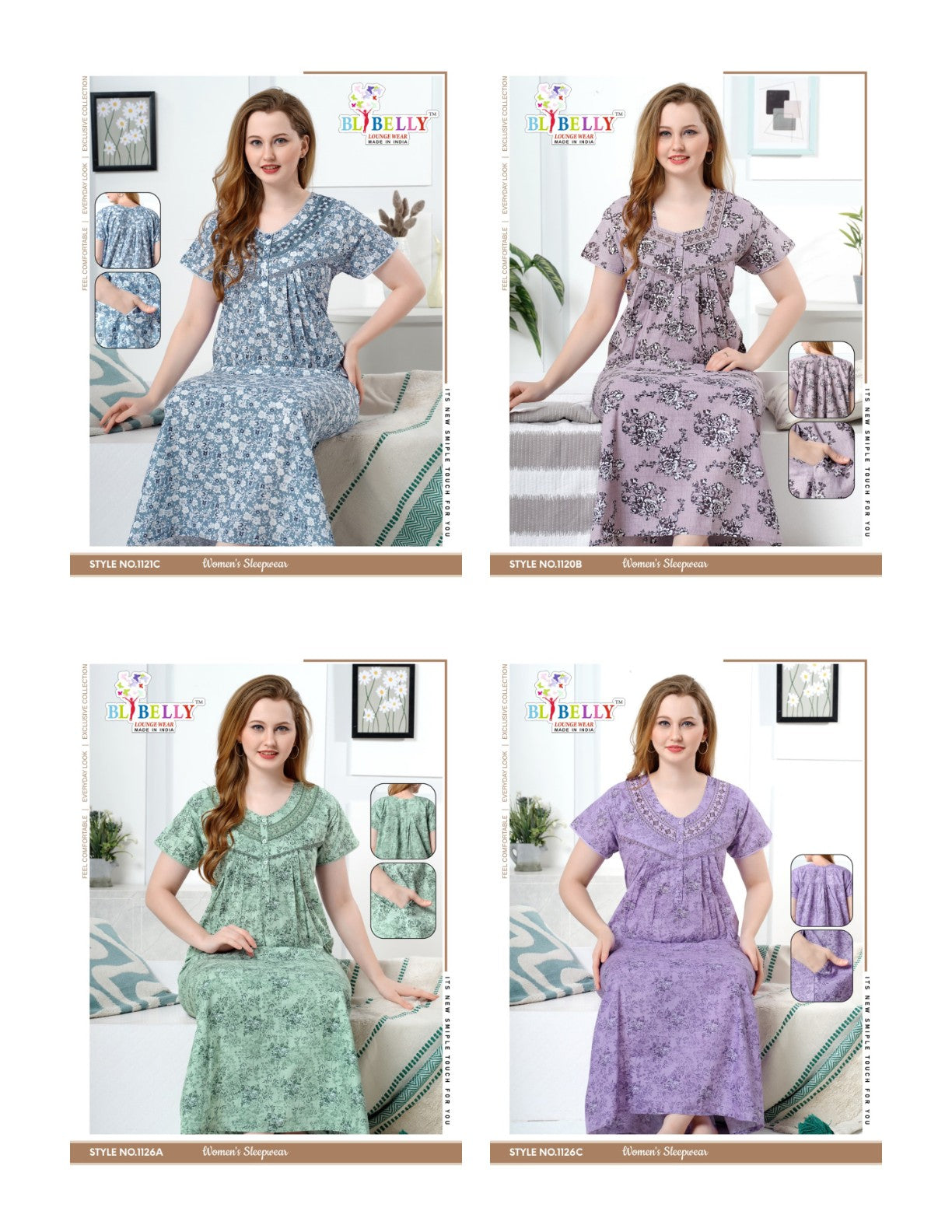 Cotton 031125 Belly Night Gowns Wholesaler Ahmedabad