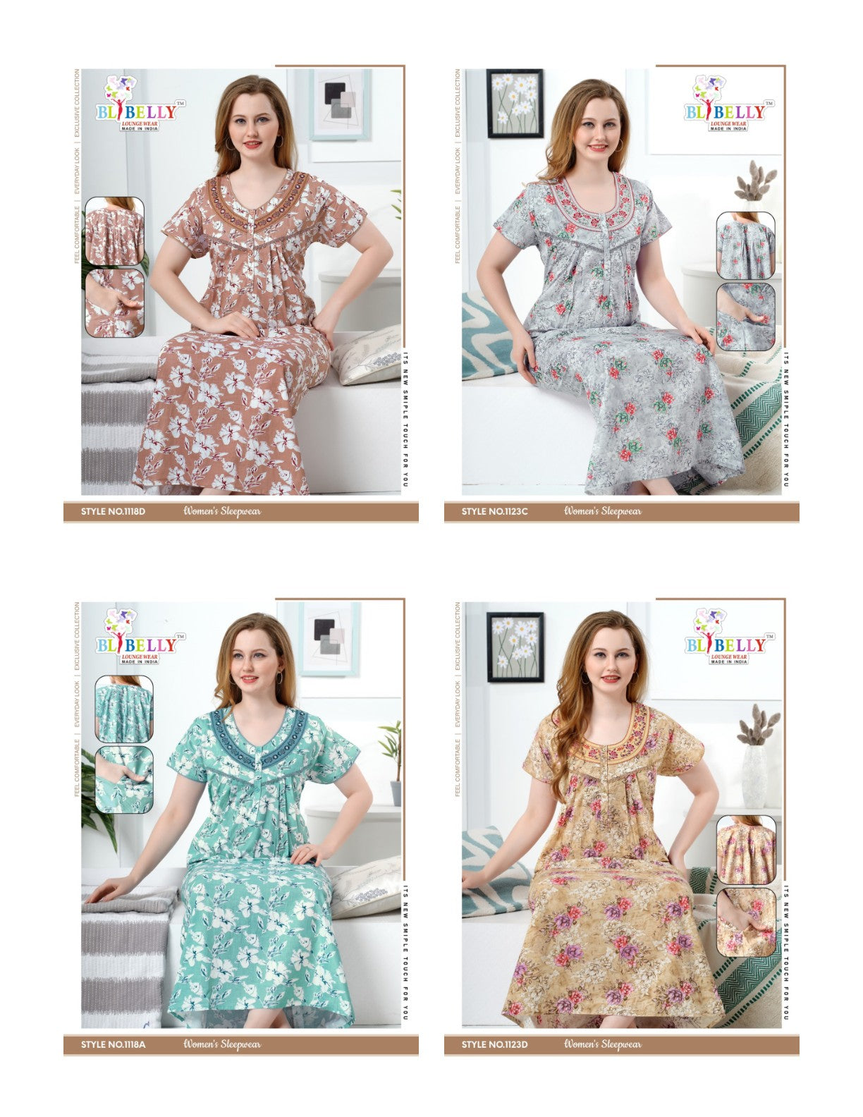 Cotton 031125 Belly Night Gowns Wholesaler Ahmedabad