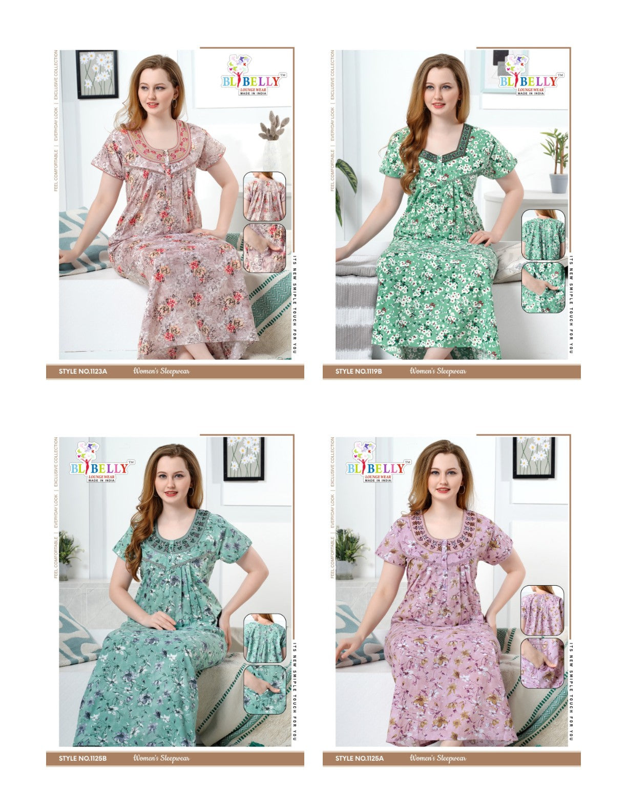 Cotton 031125 Belly Night Gowns Wholesaler Ahmedabad