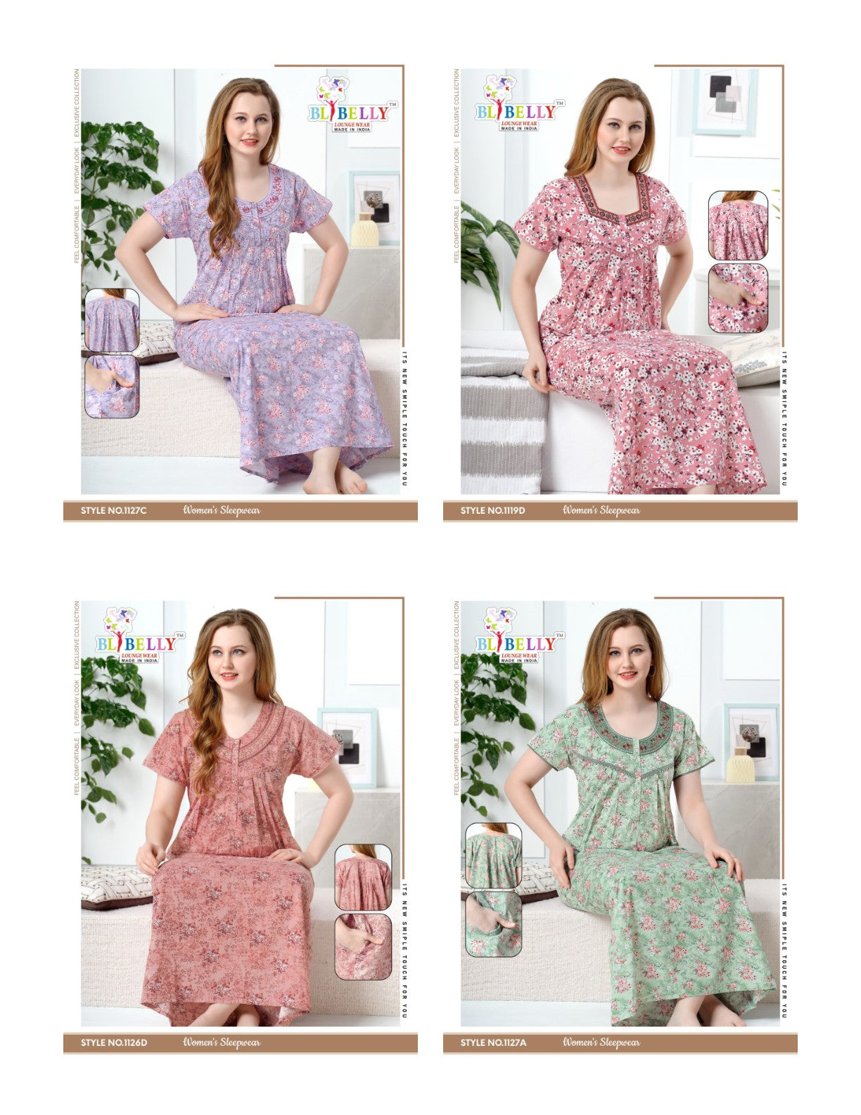 Cotton 031125 Belly Night Gowns Wholesaler Ahmedabad