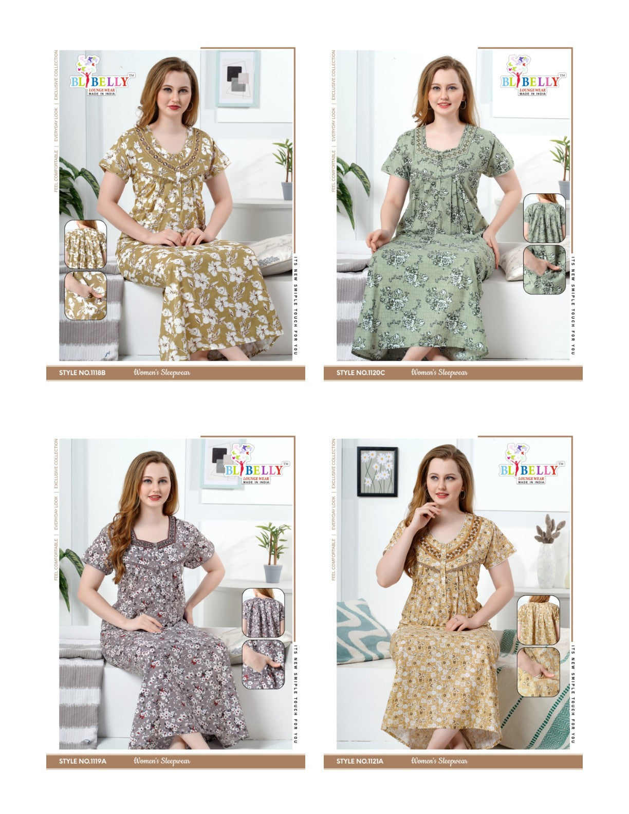 Cotton 031125 Belly Night Gowns Wholesaler Ahmedabad