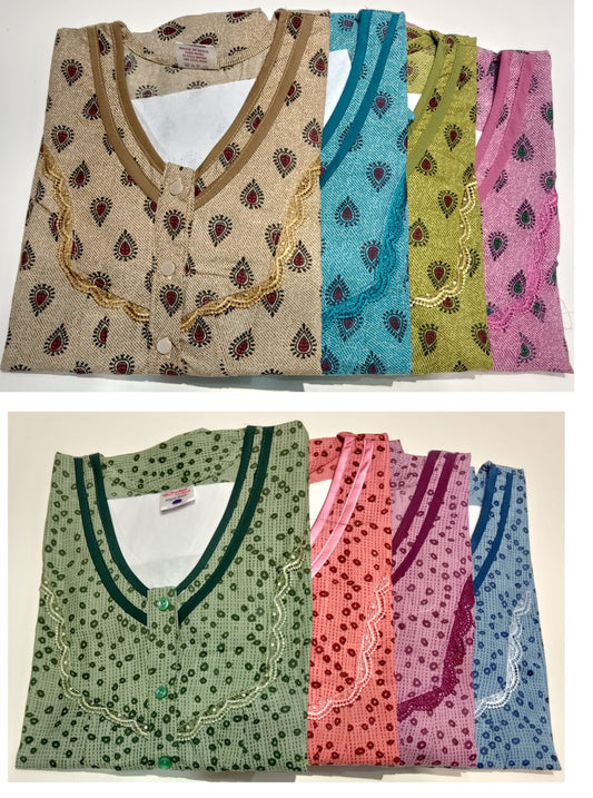 Cotton 0607 Ruchee Fashion Gpo Night Gowns Supplier Gujarat