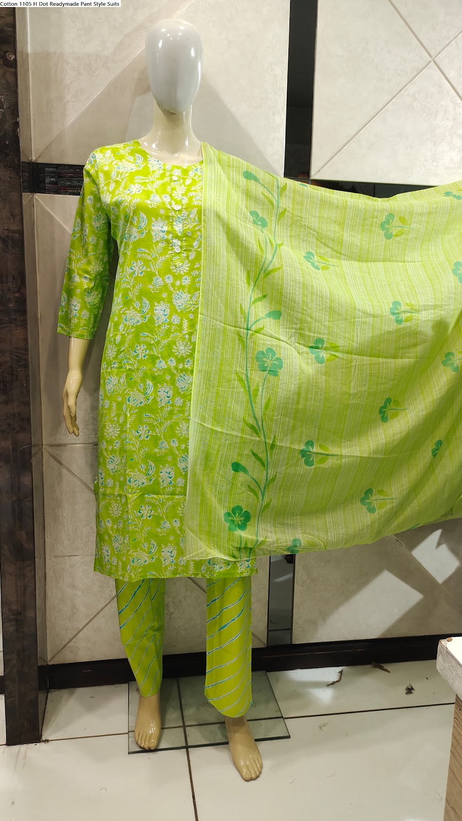 Cotton 1105 H Dot Readymade Pant Style Suits Exporter Ahmedabad