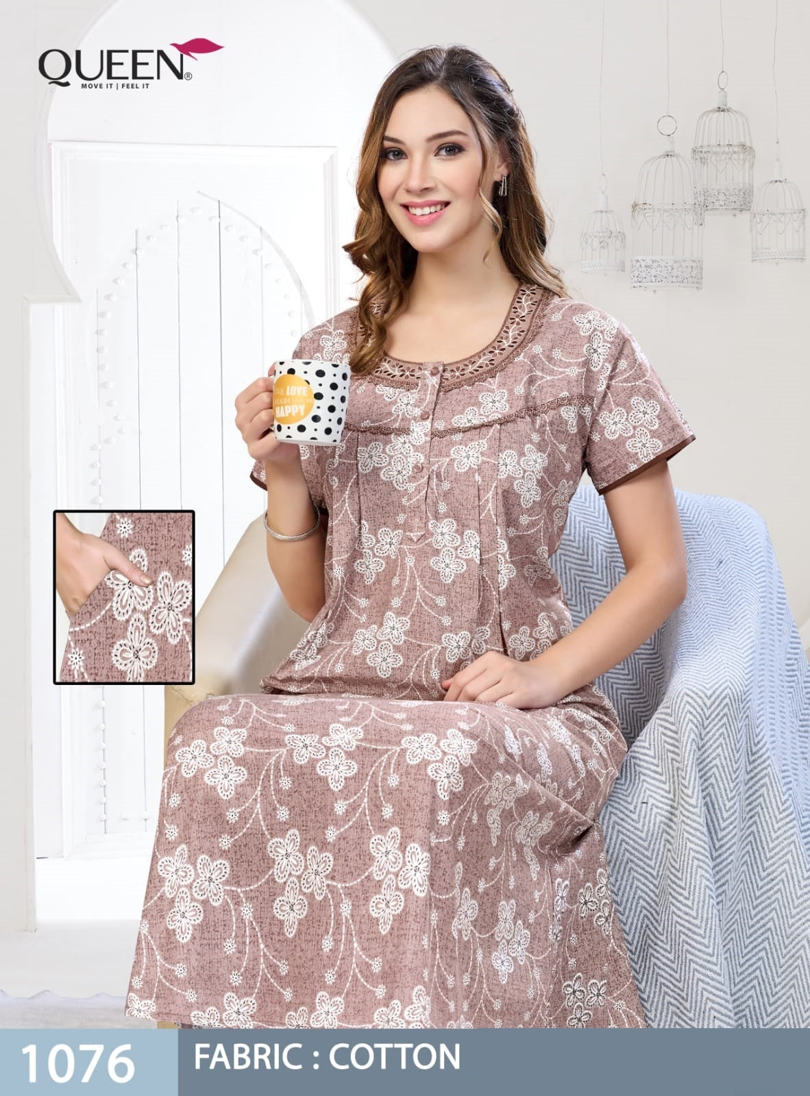 Cotton 120926 Queen Night Gowns Wholesale