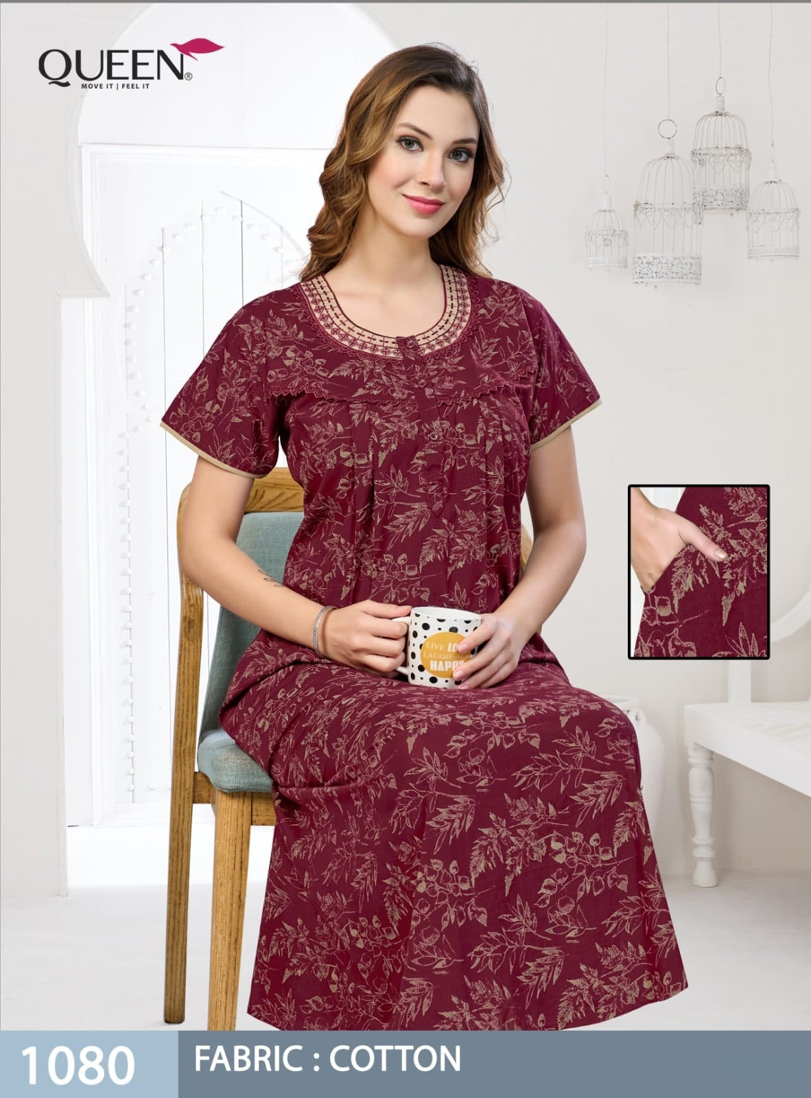 Cotton 120926 Queen Night Gowns Wholesale