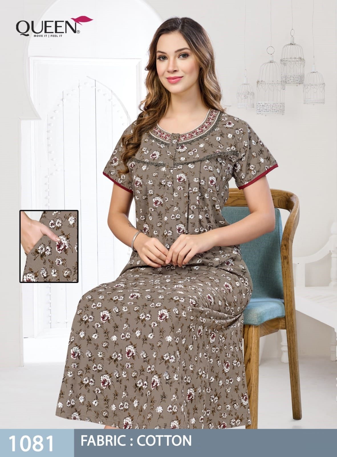 Cotton 120926 Queen Night Gowns Wholesale