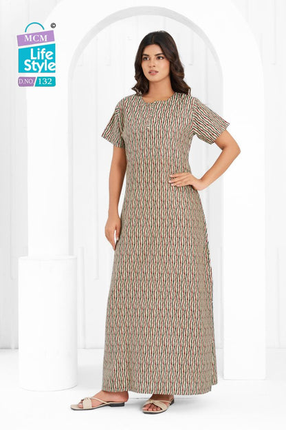Cotton 1404 Mcm Lifestyle Night Gowns Wholesaler