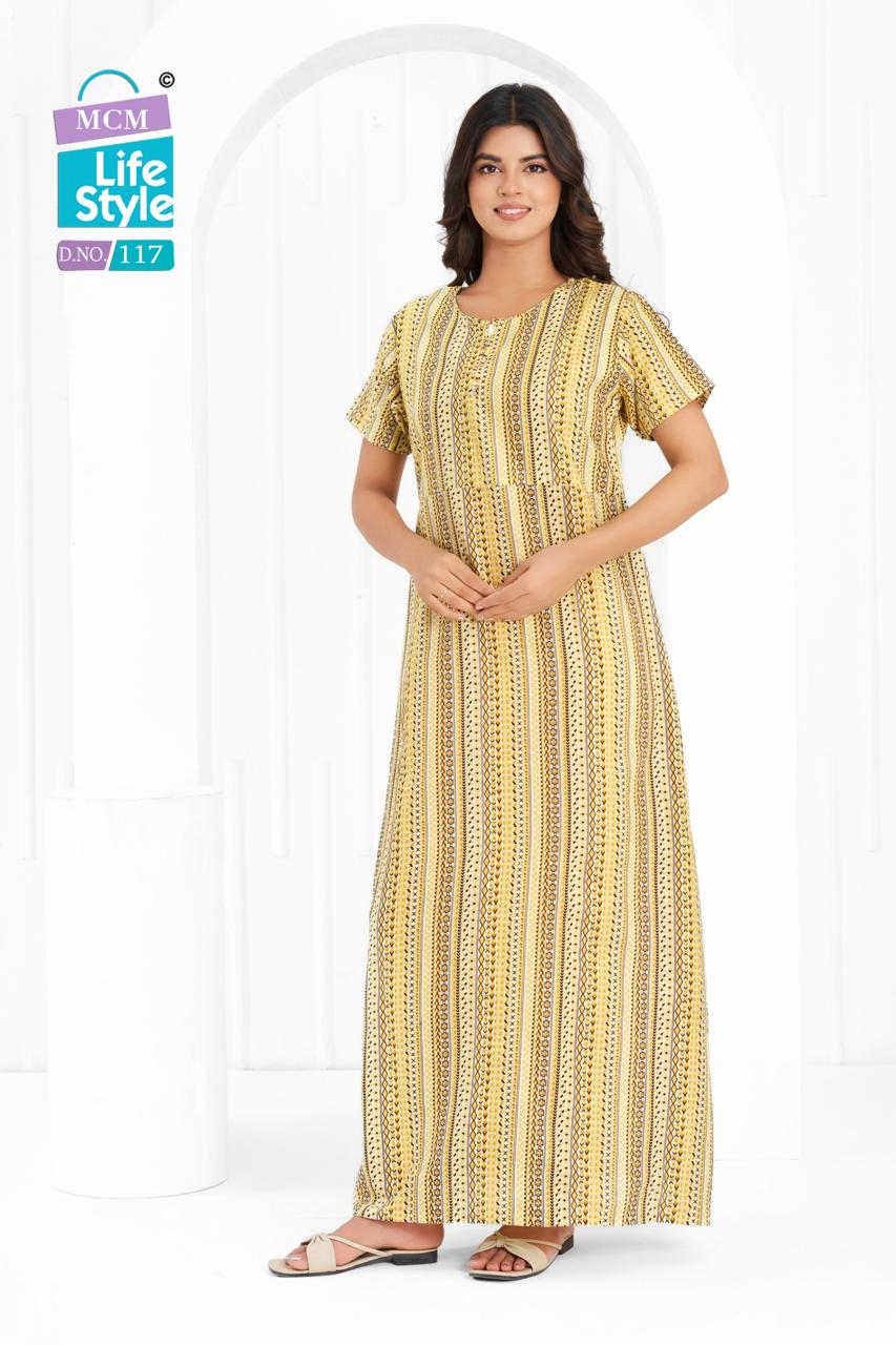 Cotton 1404 Mcm Lifestyle Night Gowns Wholesaler