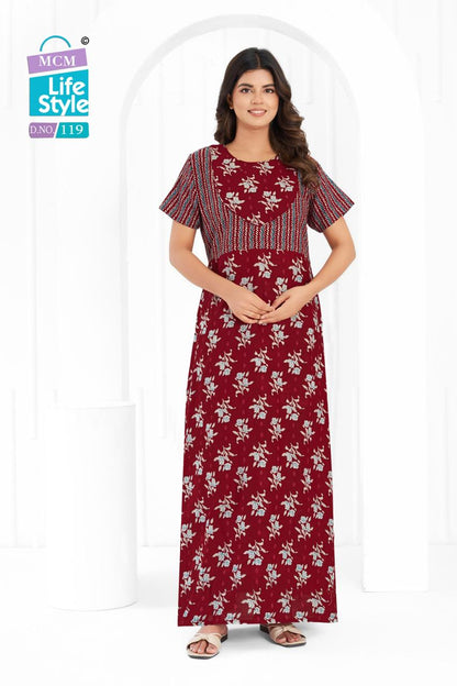 Cotton 1404 Mcm Lifestyle Night Gowns Wholesaler