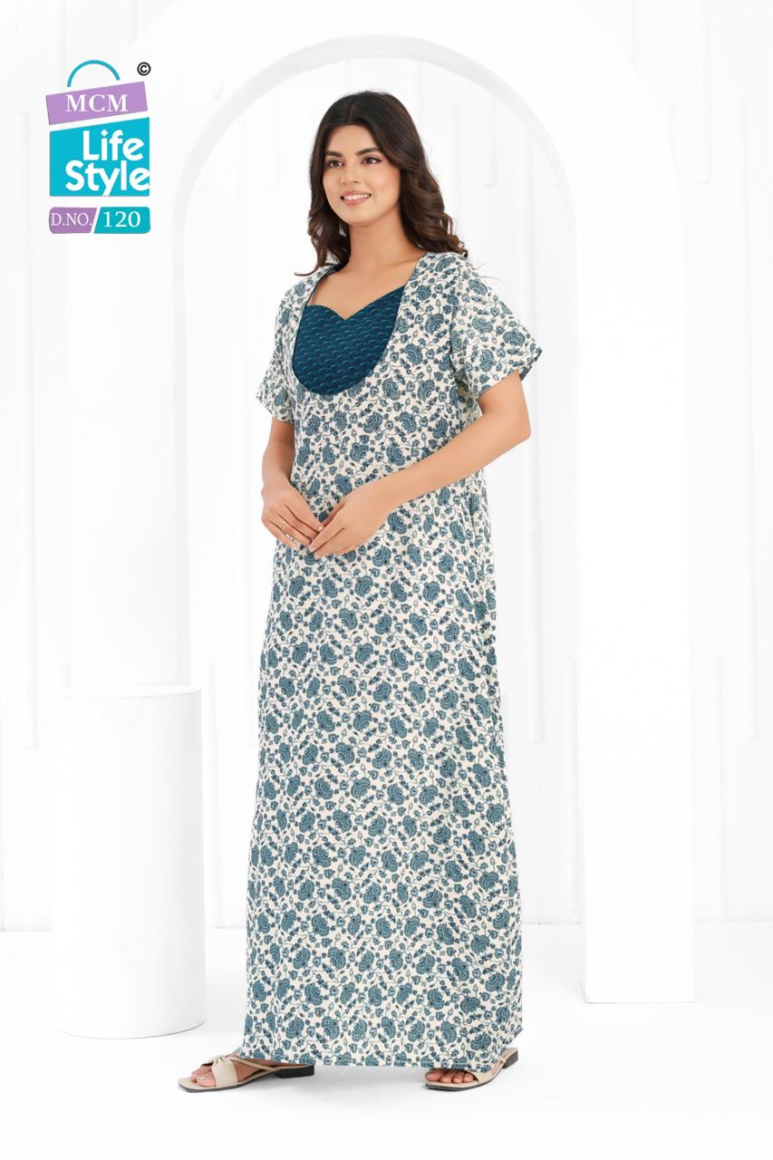 Cotton 1404 Mcm Lifestyle Night Gowns Wholesaler