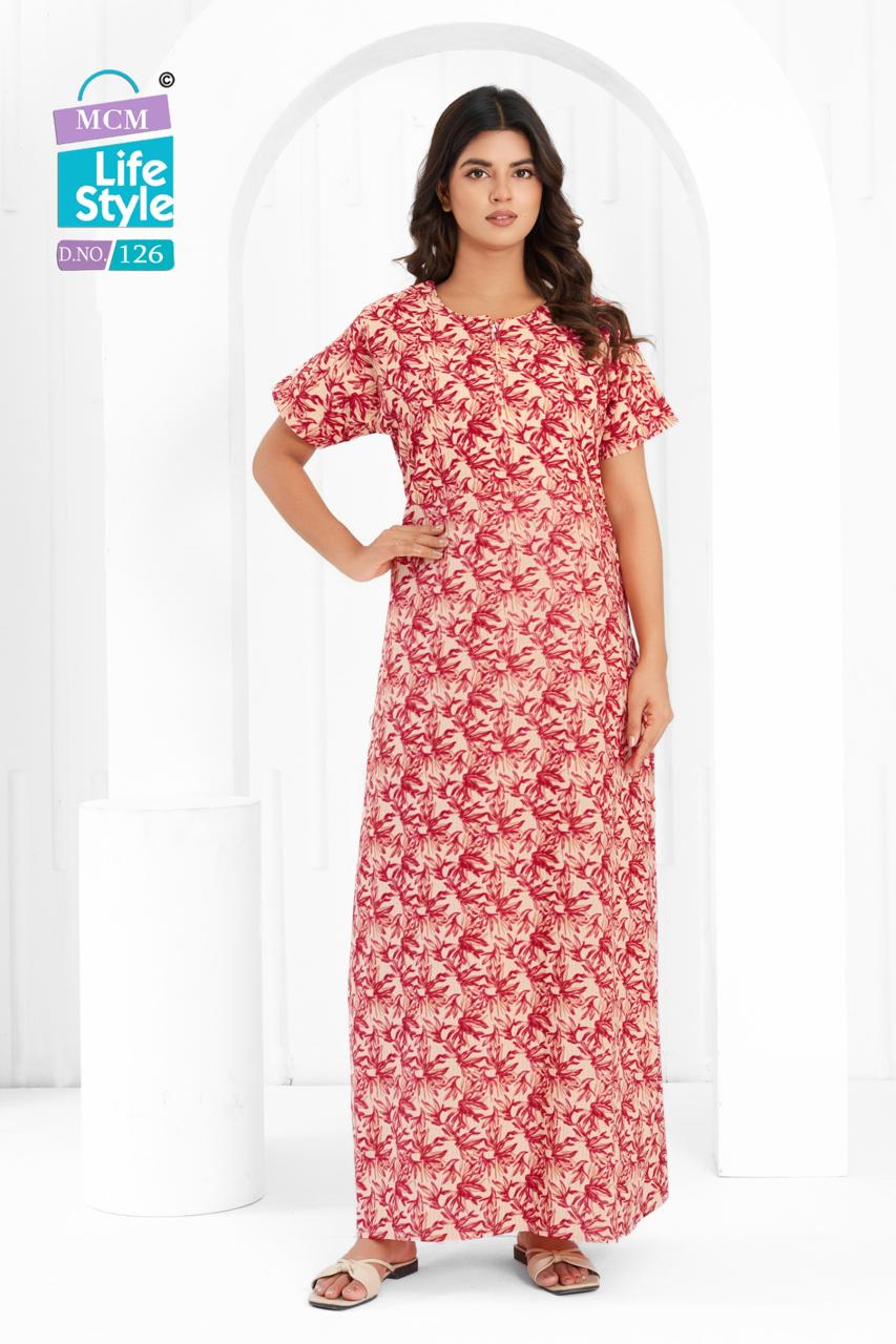 Cotton 1404 Mcm Lifestyle Night Gowns Wholesaler