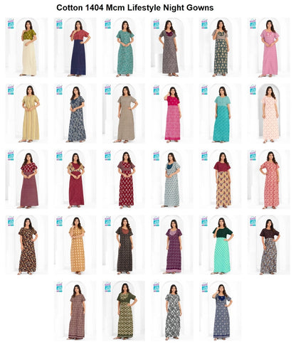 Cotton 1404 Mcm Lifestyle Night Gowns Wholesaler