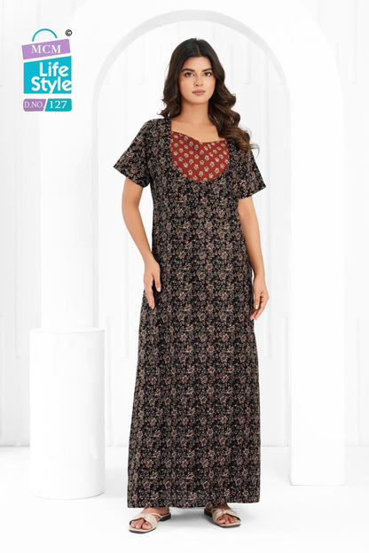 Cotton 1404 Mcm Lifestyle Night Gowns Wholesaler