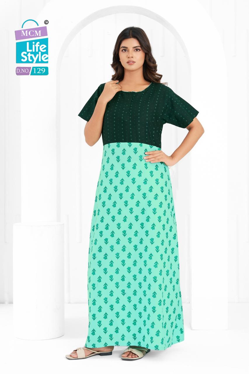 Cotton 1404 Mcm Lifestyle Night Gowns Wholesaler