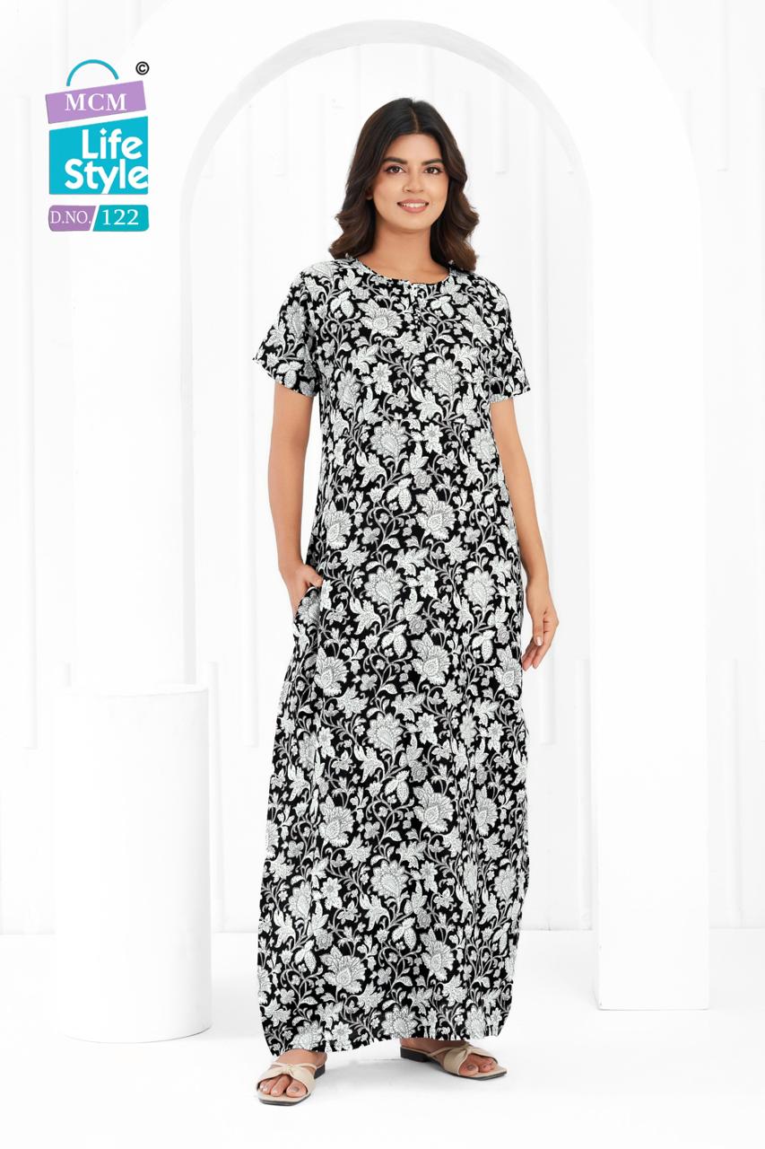 Cotton 1404 Mcm Lifestyle Night Gowns Wholesaler