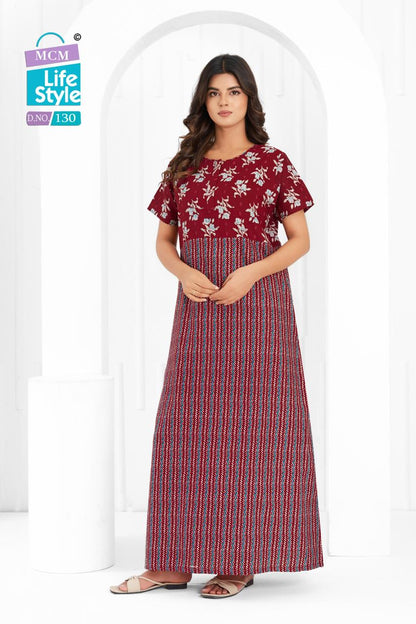 Cotton 1404 Mcm Lifestyle Night Gowns Wholesaler