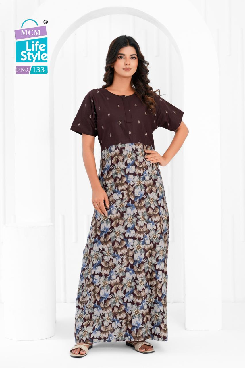 Cotton 1404 Mcm Lifestyle Night Gowns Wholesaler