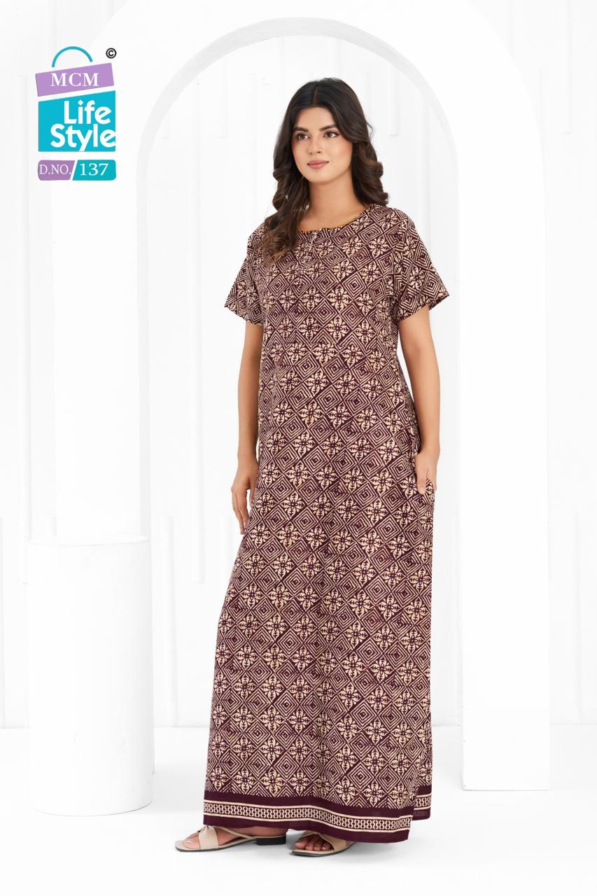 Cotton 1404 Mcm Lifestyle Night Gowns Wholesaler