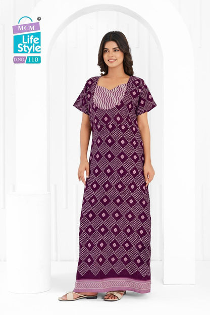 Cotton 1404 Mcm Lifestyle Night Gowns Wholesaler