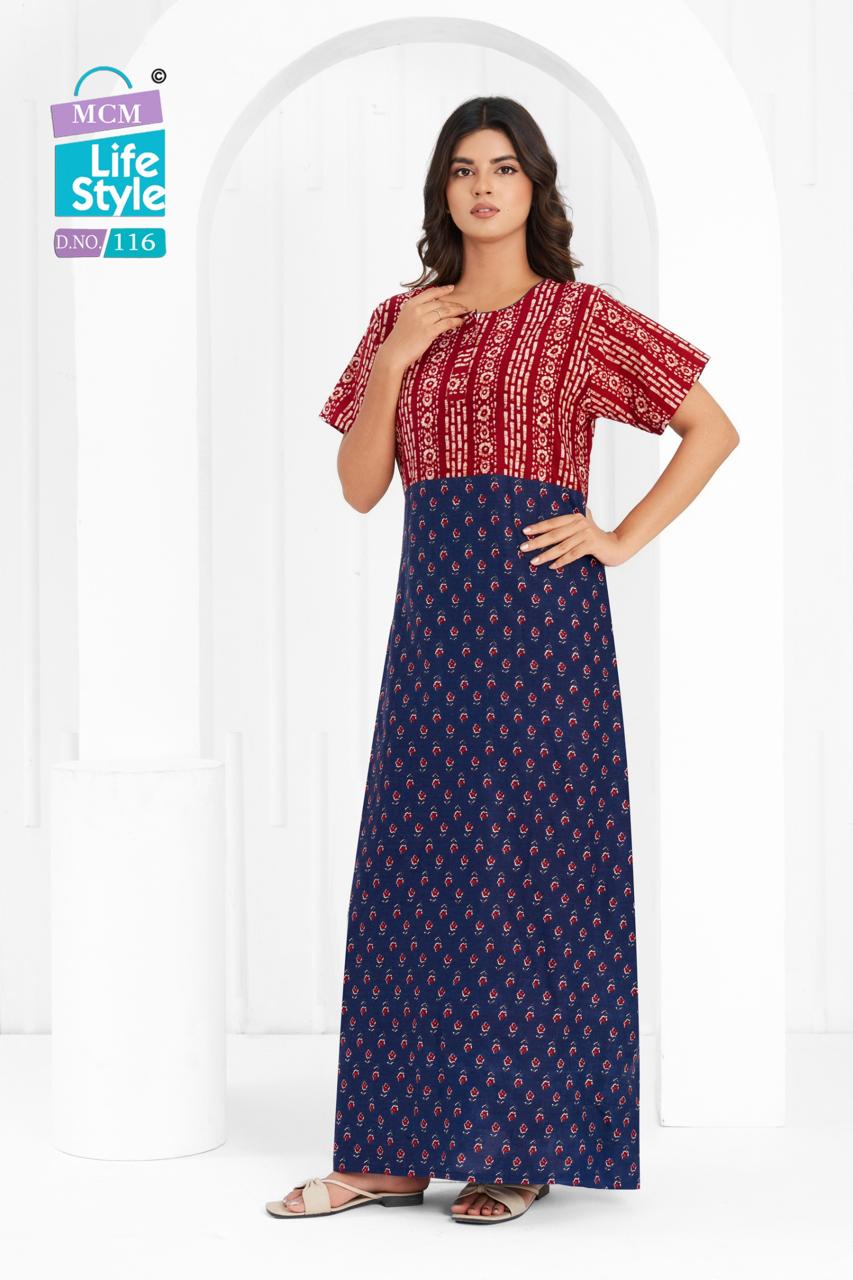 Cotton 1404 Mcm Lifestyle Night Gowns Wholesaler
