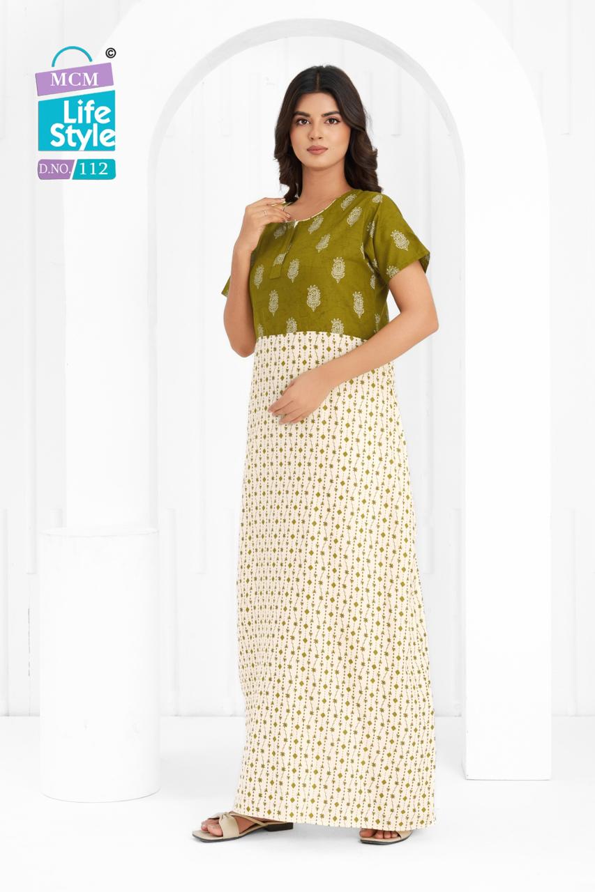 Cotton 1404 Mcm Lifestyle Night Gowns Wholesaler