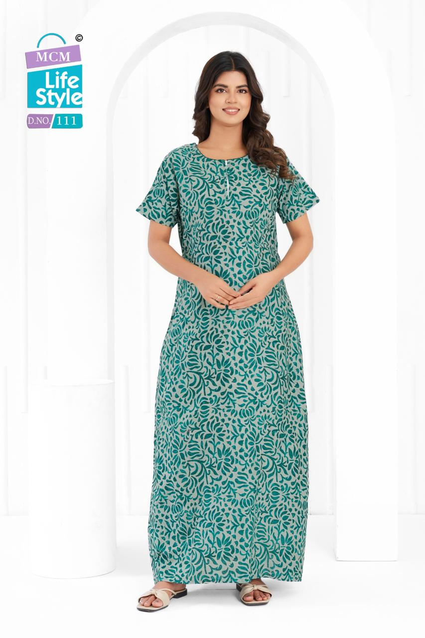 Cotton 1404 Mcm Lifestyle Night Gowns Wholesaler
