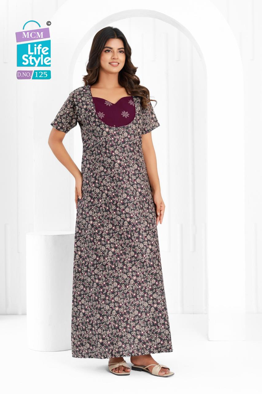 Cotton 1404 Mcm Lifestyle Night Gowns Wholesaler