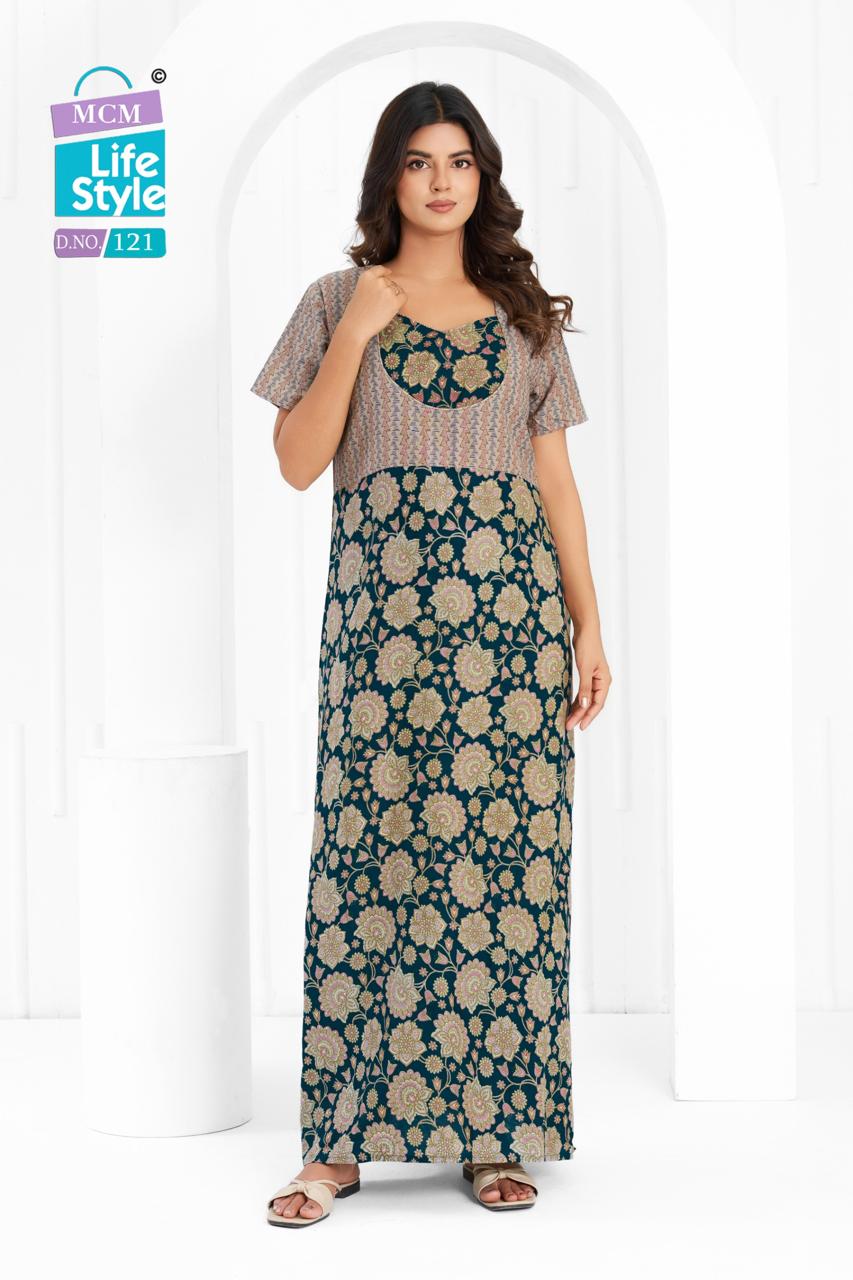 Cotton 1404 Mcm Lifestyle Night Gowns Wholesaler