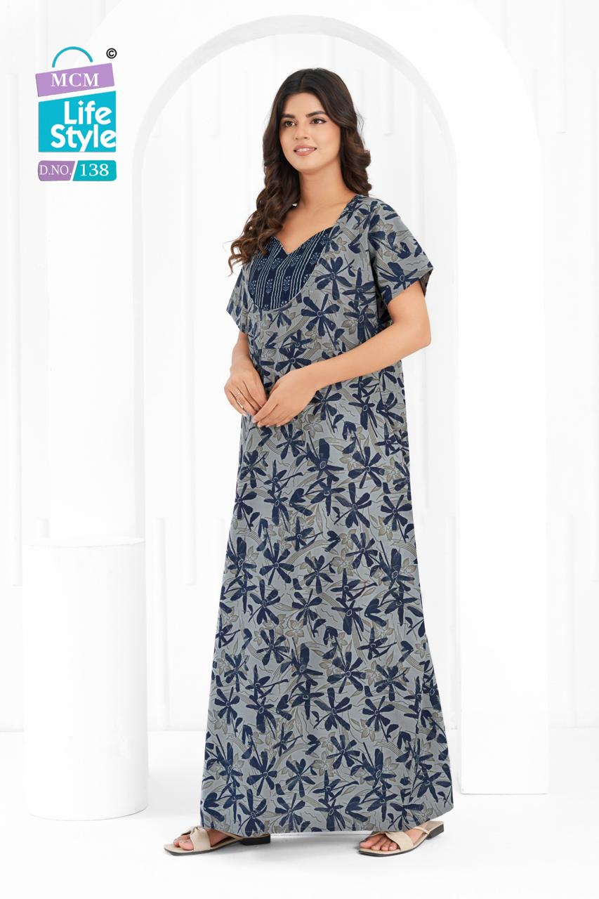 Cotton 1404 Mcm Lifestyle Night Gowns Wholesaler