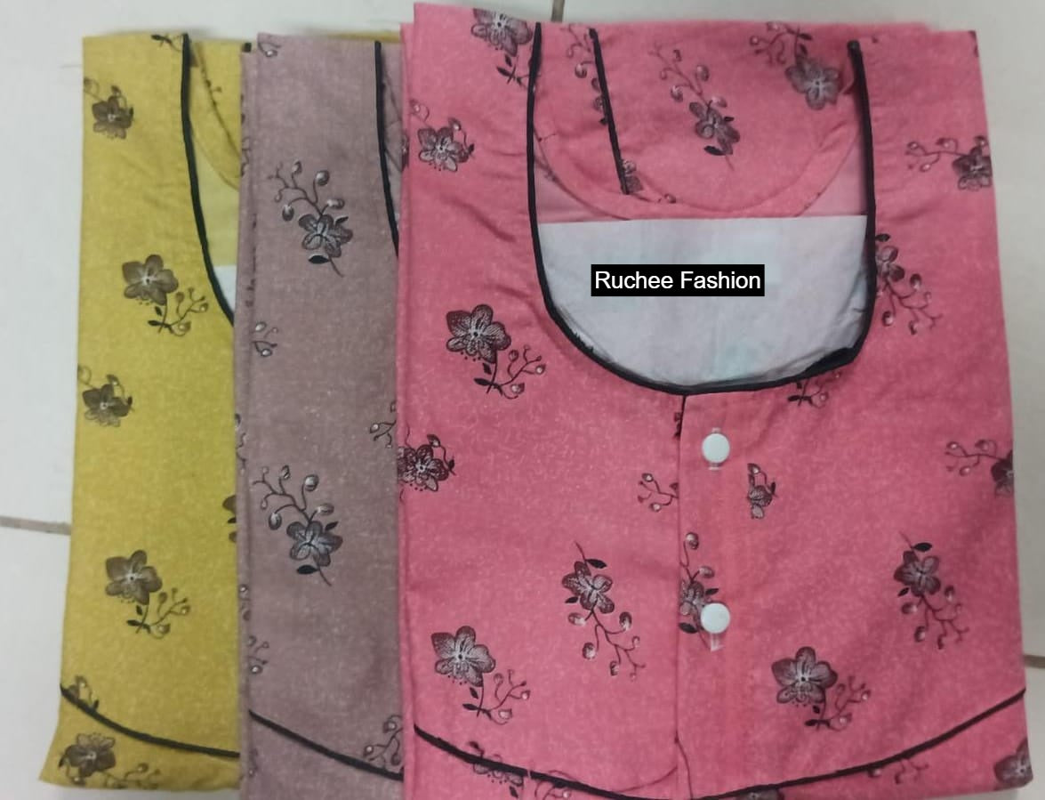 Cotton 1912 Ruchee Fashion Megya Night Gowns Exporter India