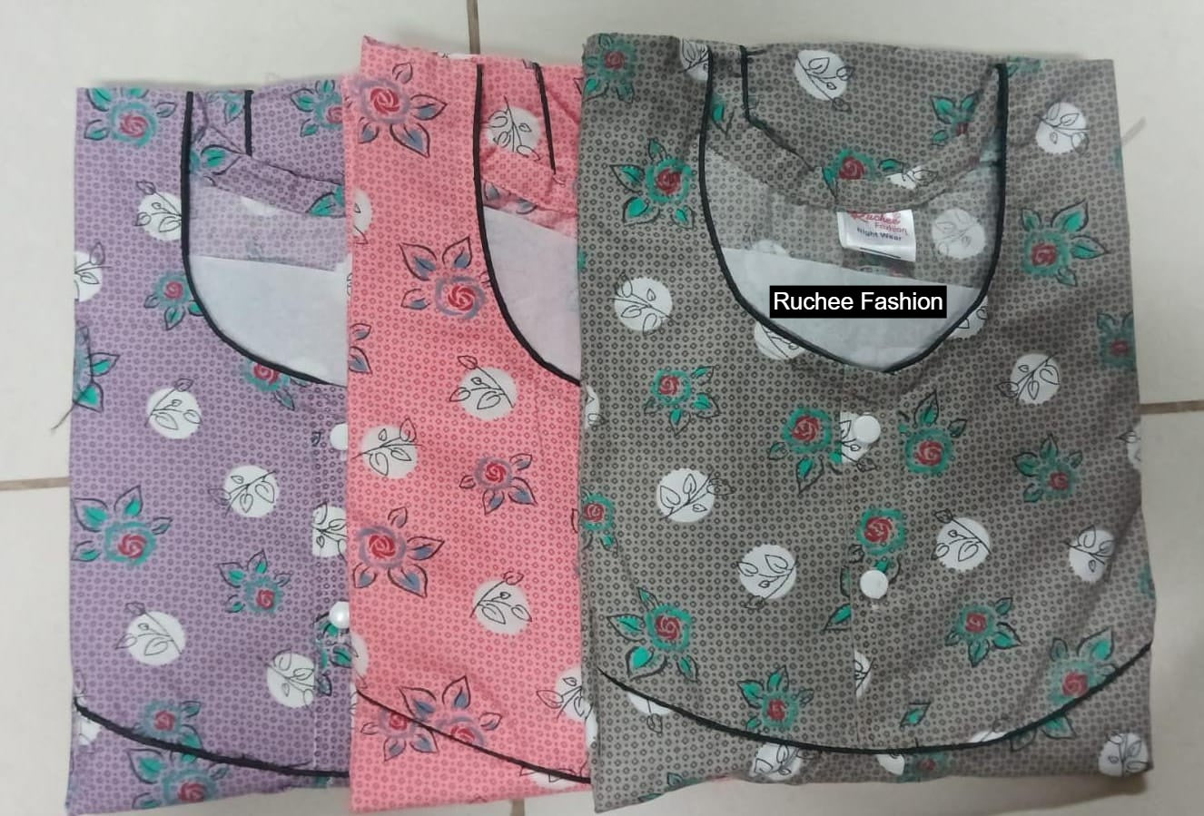 Cotton 1912 Ruchee Fashion Megya Night Gowns Exporter India