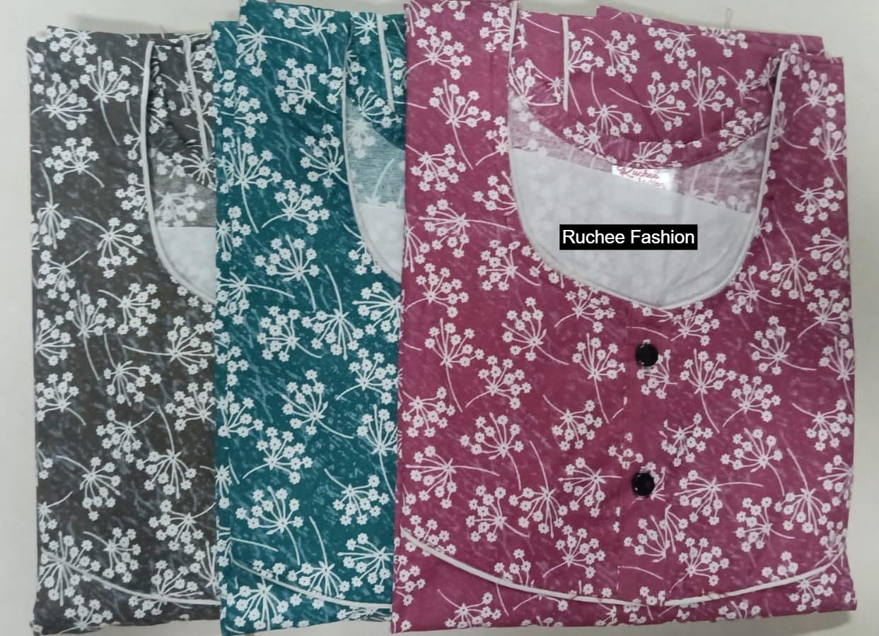 Cotton 1912 Ruchee Fashion Megya Night Gowns Exporter India