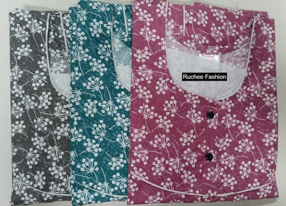 Cotton 1912 Ruchee Fashion Megya Night Gowns Exporter India