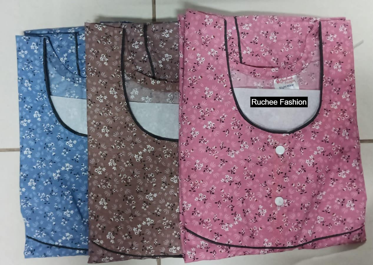 Cotton 1912 Ruchee Fashion Megya Night Gowns Exporter India