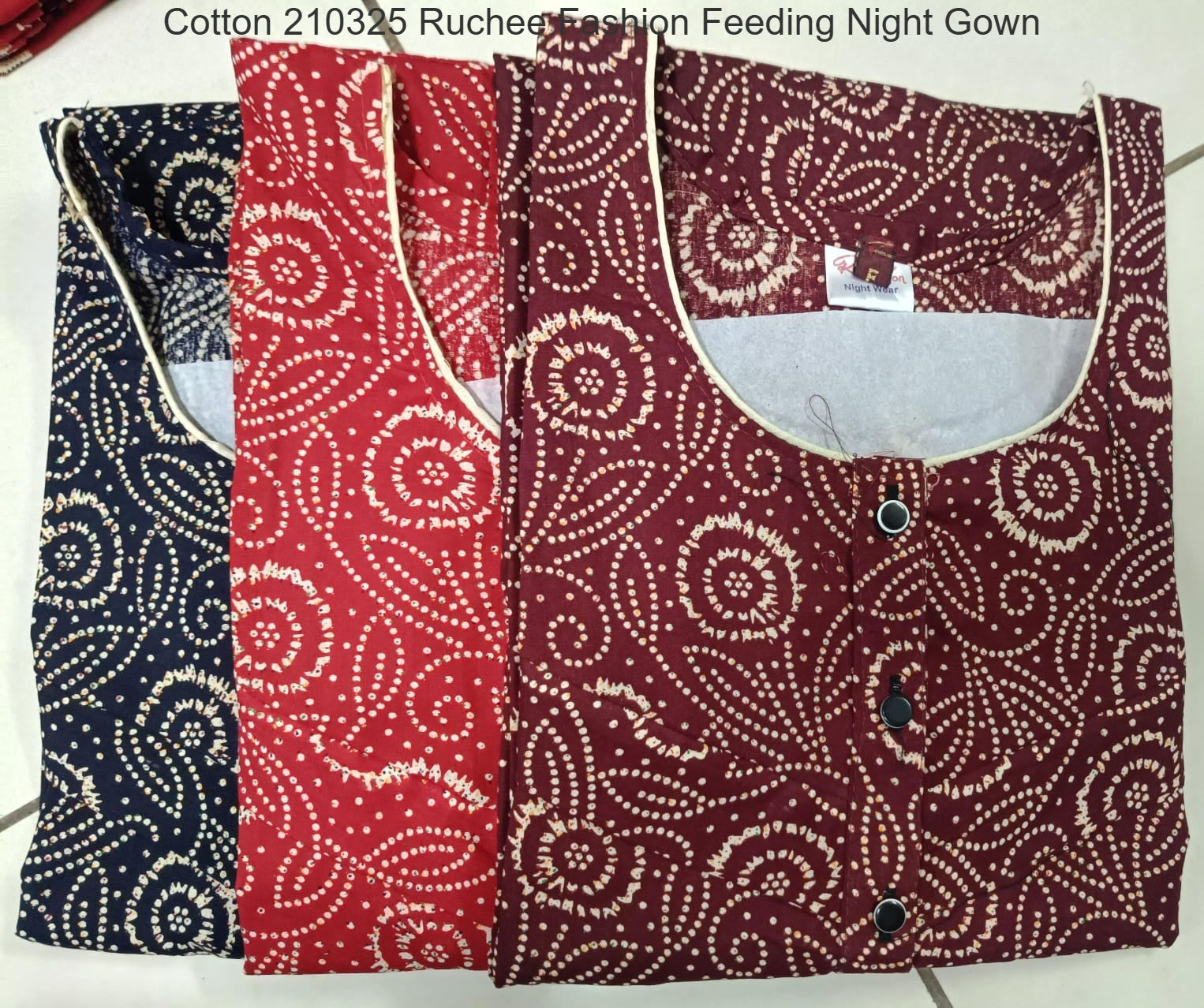 Cotton 210325 Ruchee Fashion Feeding Night Gown Manufacturer India