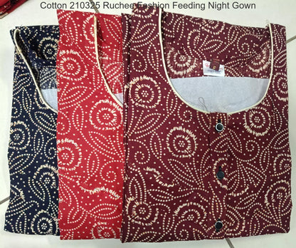 Cotton 210325 Ruchee Fashion Feeding Night Gown Manufacturer India