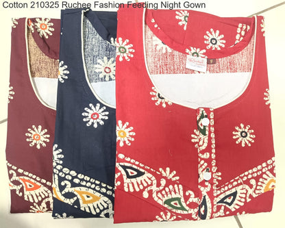 Cotton 210325 Ruchee Fashion Feeding Night Gown Manufacturer India