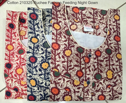 Cotton 210325 Ruchee Fashion Feeding Night Gown Manufacturer India