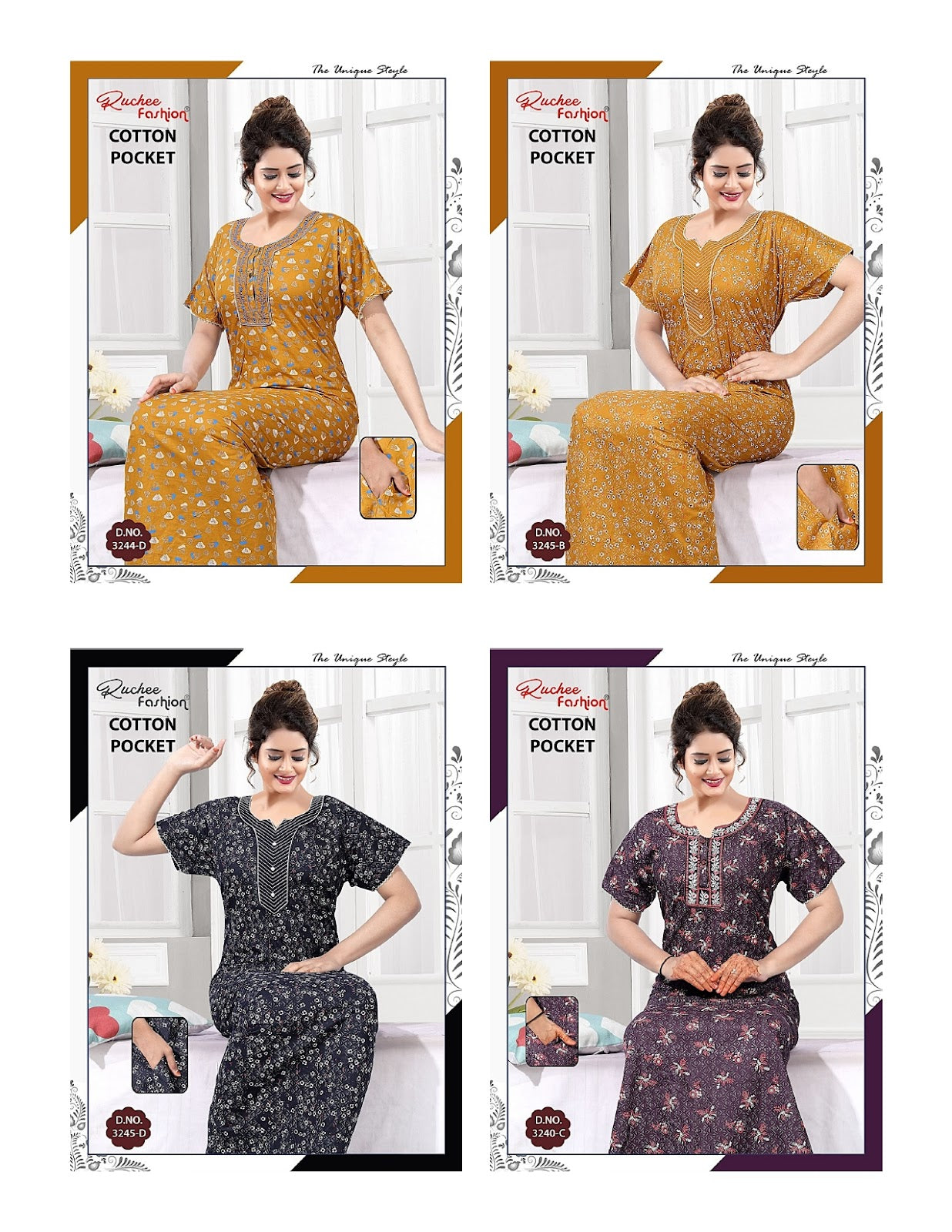 Cotton 270525 Ruchee Fashion Night Gowns Manufacturer