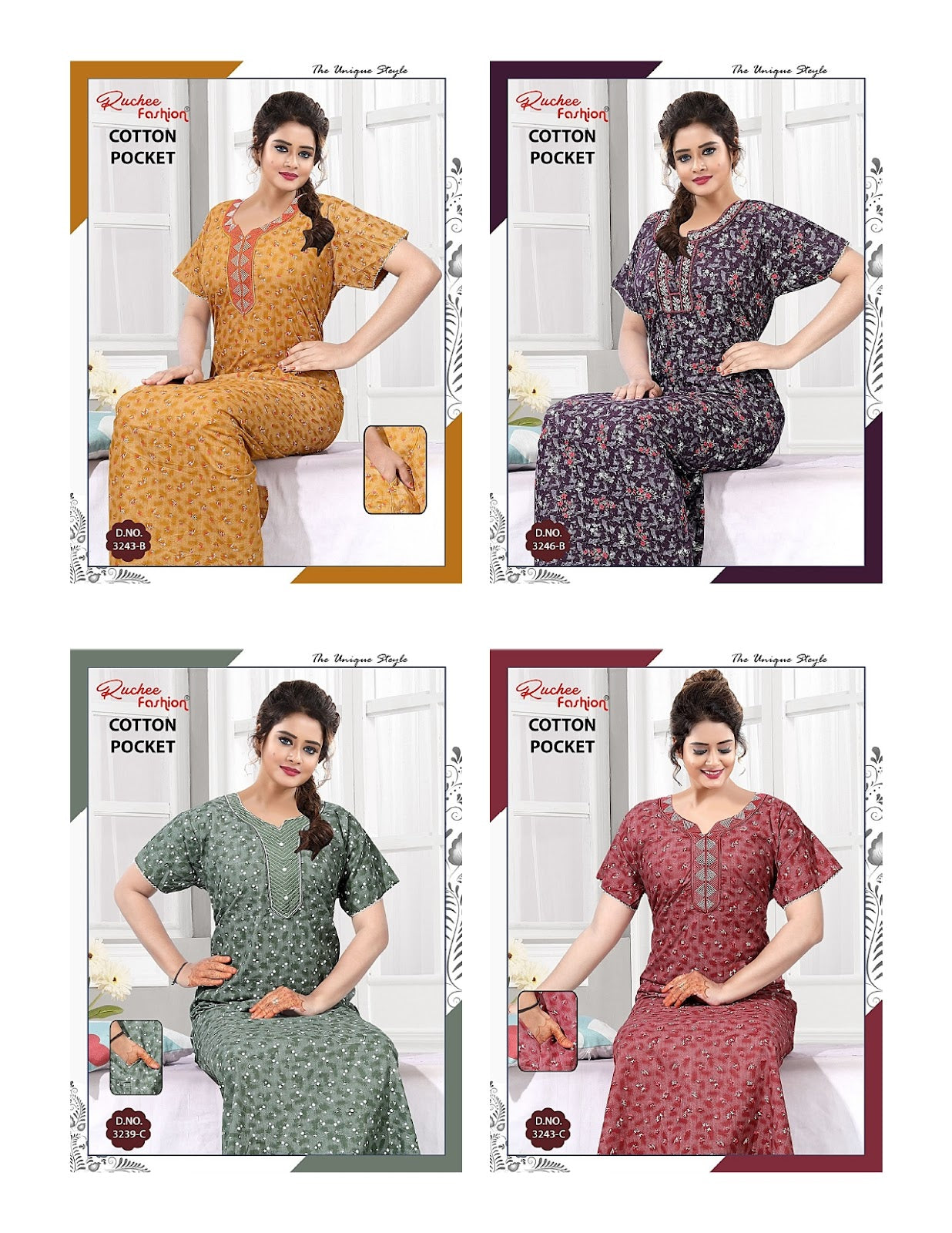 Cotton 270525 Ruchee Fashion Night Gowns Manufacturer