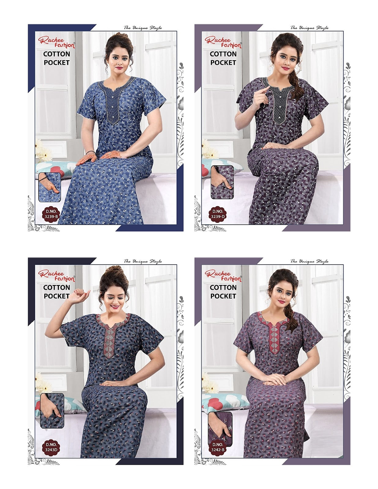 Cotton 270525 Ruchee Fashion Night Gowns Manufacturer