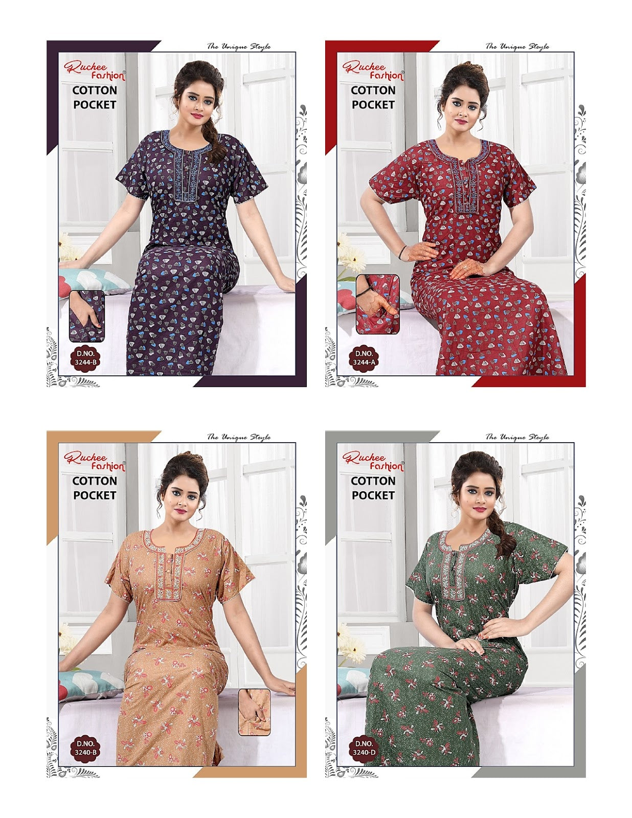 Cotton 270525 Ruchee Fashion Night Gowns Manufacturer
