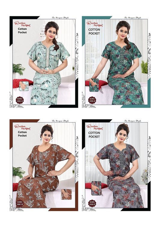 Cotton 3006-3047 Ruchee Fashion Night Gowns Wholesale Price