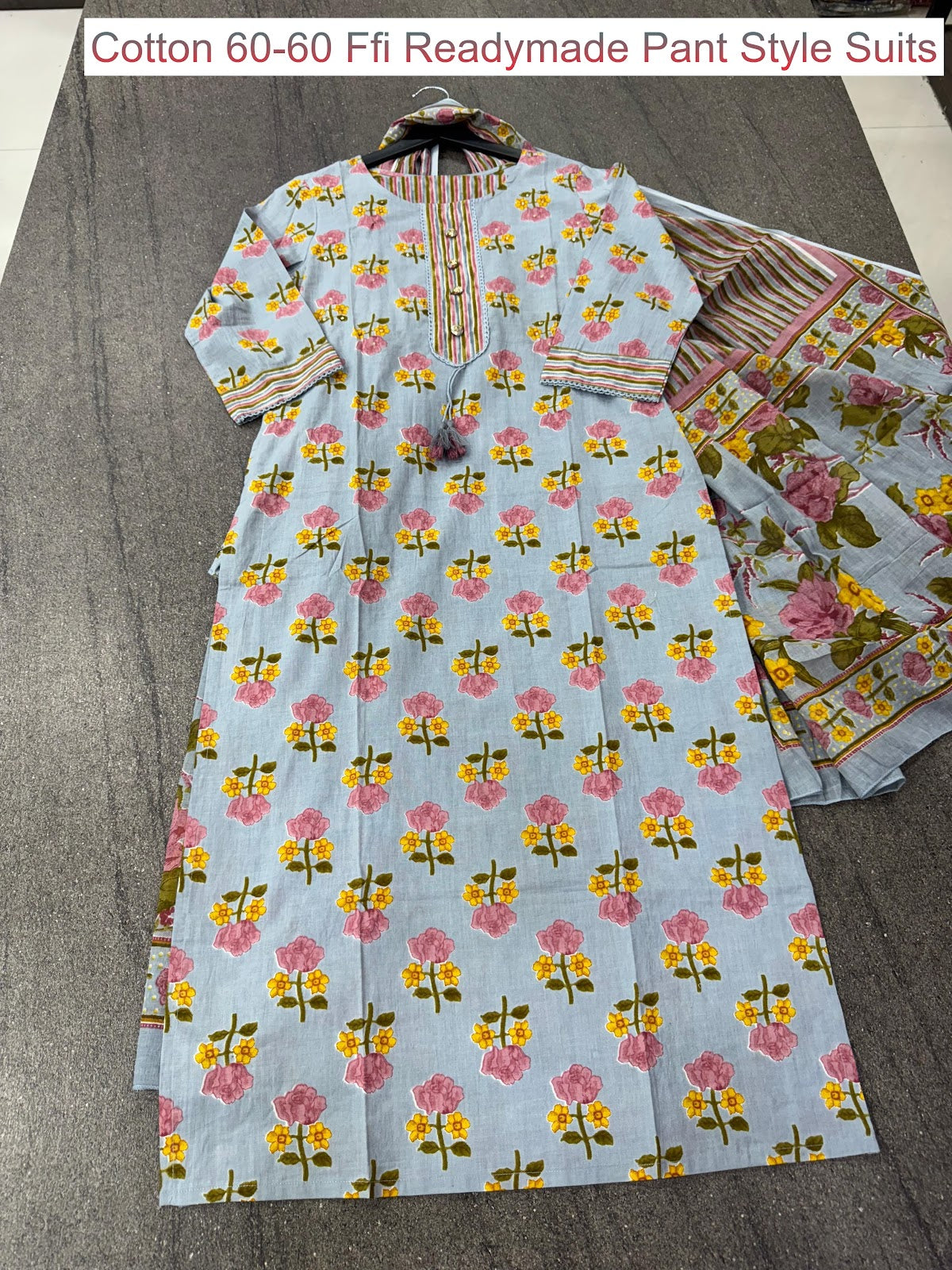 Cotton 60-60 Ffi Readymade Pant Style Suits Wholesale Rate