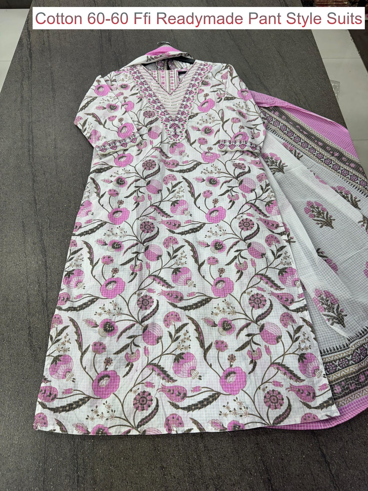 Cotton 60-60 Ffi Readymade Pant Style Suits Wholesale Rate