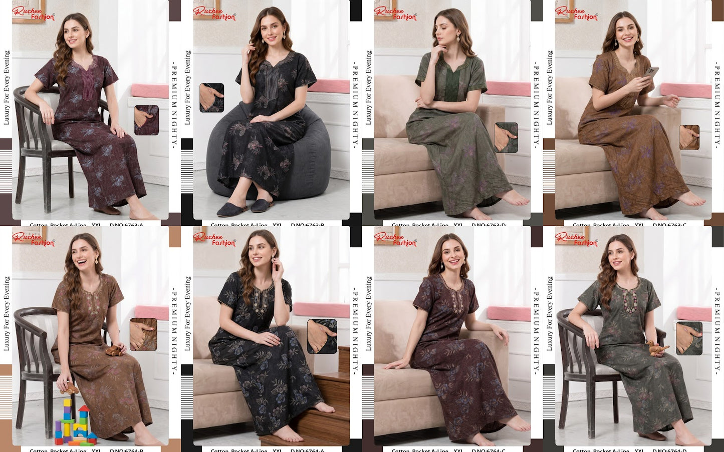 Cotton A-Line 050826 Ruchee Fashion Night Gowns Wholesale